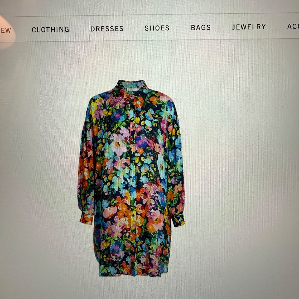 Johnny Was Long Shirt Dress- Wild Bloom- SM - Picture 2 of 7